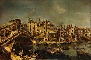 Workshop of Michele Marieschi The Rialto Bridge from the Riva del Vin oil